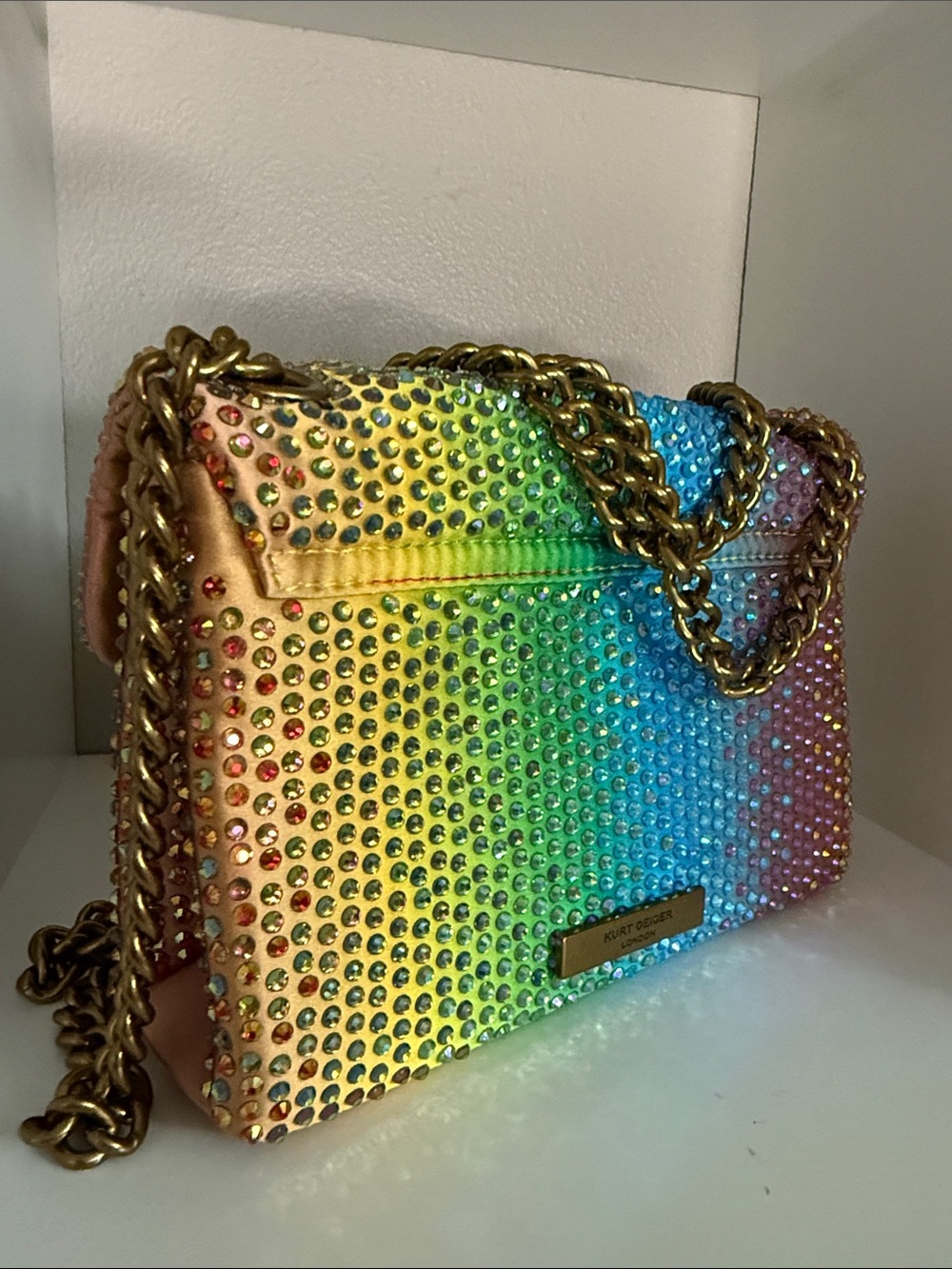 Kurt Geiger Multicolor Crystal-Embellished Kensington NWT - Picture 8 of 11
